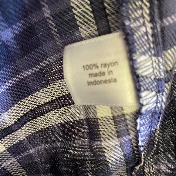 Lane Bryant Roll Tab Sleeve Plaid Button Up Soft High Low Tunic Blouse Size 14 - Picture 8 of 10